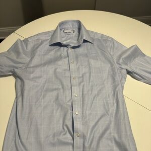 Charles Tyrwhitt Non-Iron Dress Shirt, 16 x 33, Slim Fit, Blue